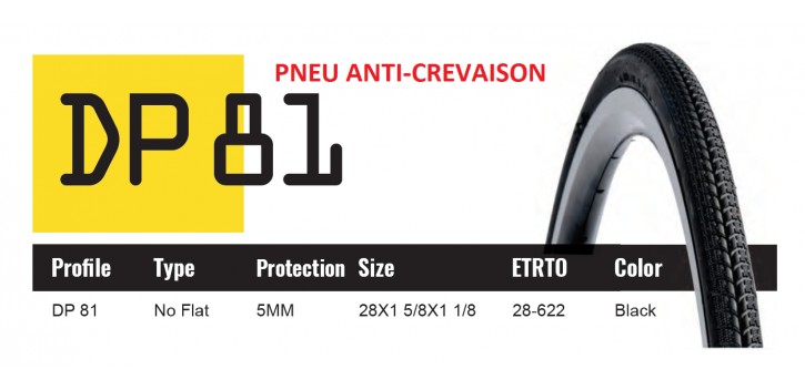 DUTCH PERFECT PNEU 700X28C SRI 81- ANTICREVAISON 5MM