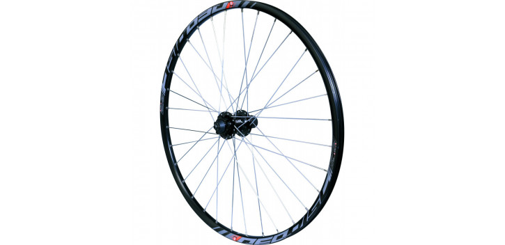 RUEDA VTT NEGRA 26" EJE CREUX DOUBLE PAROI DISQUES (centerlock) POUR K7