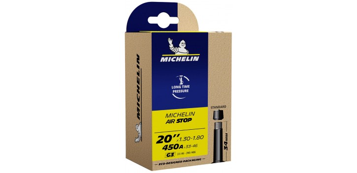 MICHELIN (G3) 20" X 1.30 - 1.80 - 450A - (33/46-406) - SCHRADER 34mm