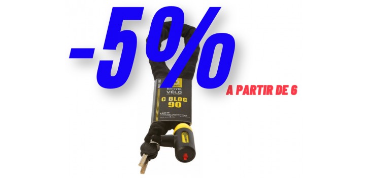 Auvray antivol chaine C-BLOCK Ø8 en 100cm serrure intégrée