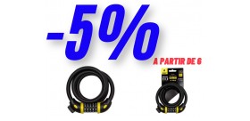 Auvray antivol spirale City Ø15 en 1,50m avec support noir mat