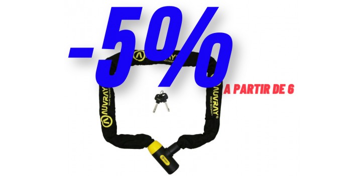 Auvray antivol chaine K Block Ø10 en 1,20m + cadenas