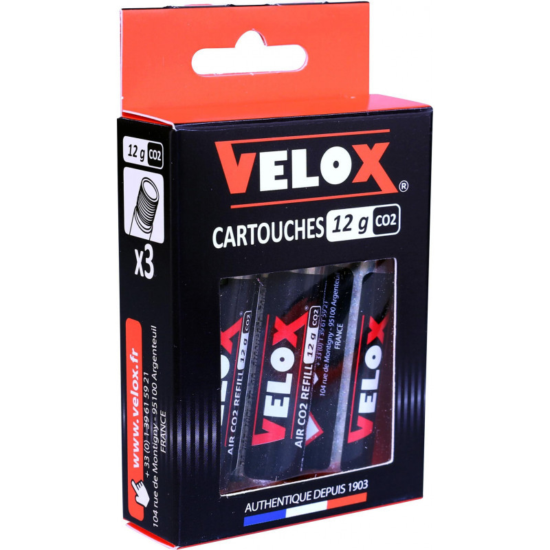 Velox LOT DE 3 CARTOUCHES CO2 - 12G GRIS